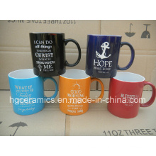 11 oz caneca de spray de cor com logotipo laser